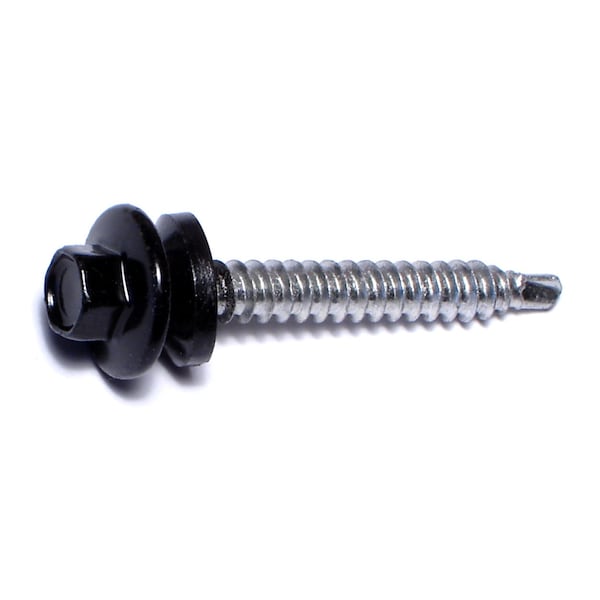 Buildright Self-Drilling Screw, #10 x 1-1/2 in, Painted Steel Flange Hex Head External Hex Drive, 86 PK 09653 - main